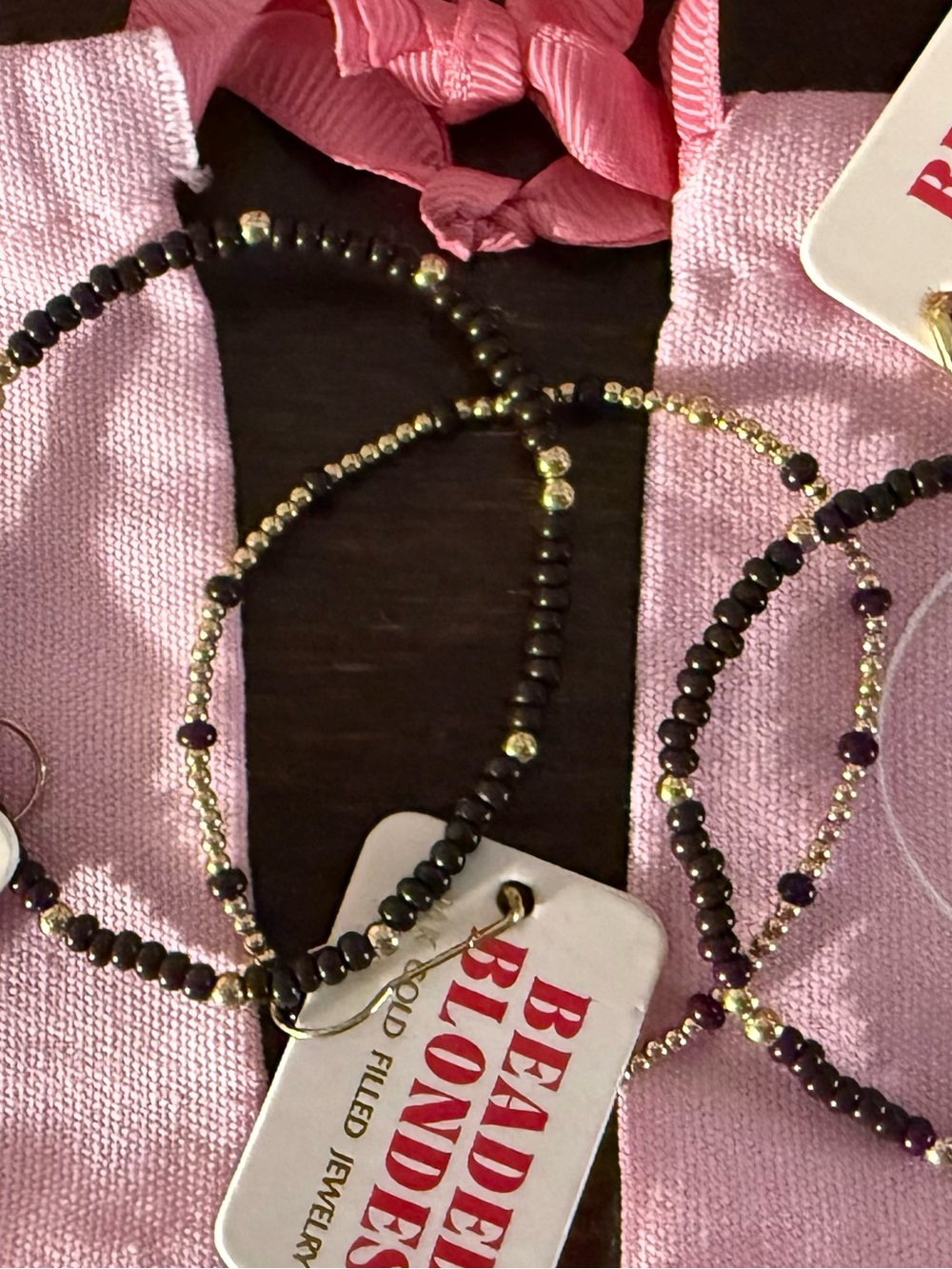 Beaded Blondes Gold-Filled Black and Purple Bead Bracelet Set